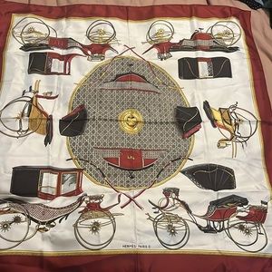 Large Vintage Hermes 100% Silk Scarf (flawed)